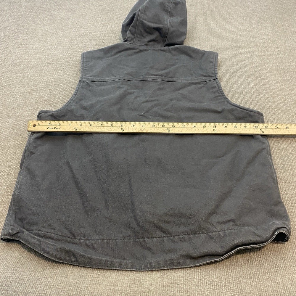 Carhartt Hooded Vest Gravel Grey Fleece Lined Duck Canvas 103837 GVL Size Large - Picture 8 of 10